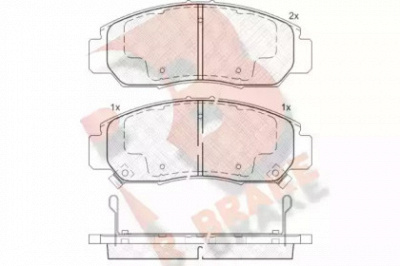 R BRAKE rb1543 -  Комплект тормозных колодок, дисковый тормоз